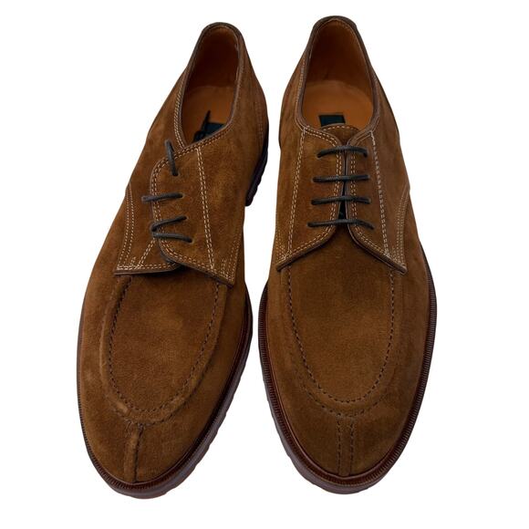 Zelli Brown Suede Leather Norwegian Split-Toe Oxford/Derby shoes 10.5 main image 6